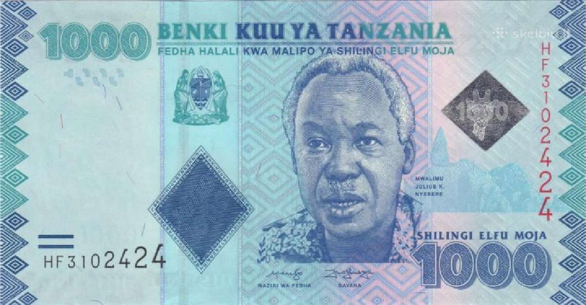 Tanzania 1000 shillings 2019. Unc. P - nuotraukos Nr. 2