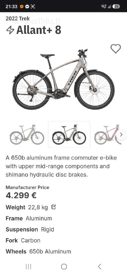 Trek alant elektrinis hibridinis bosch CX 625wh L - nuotraukos Nr. 8
