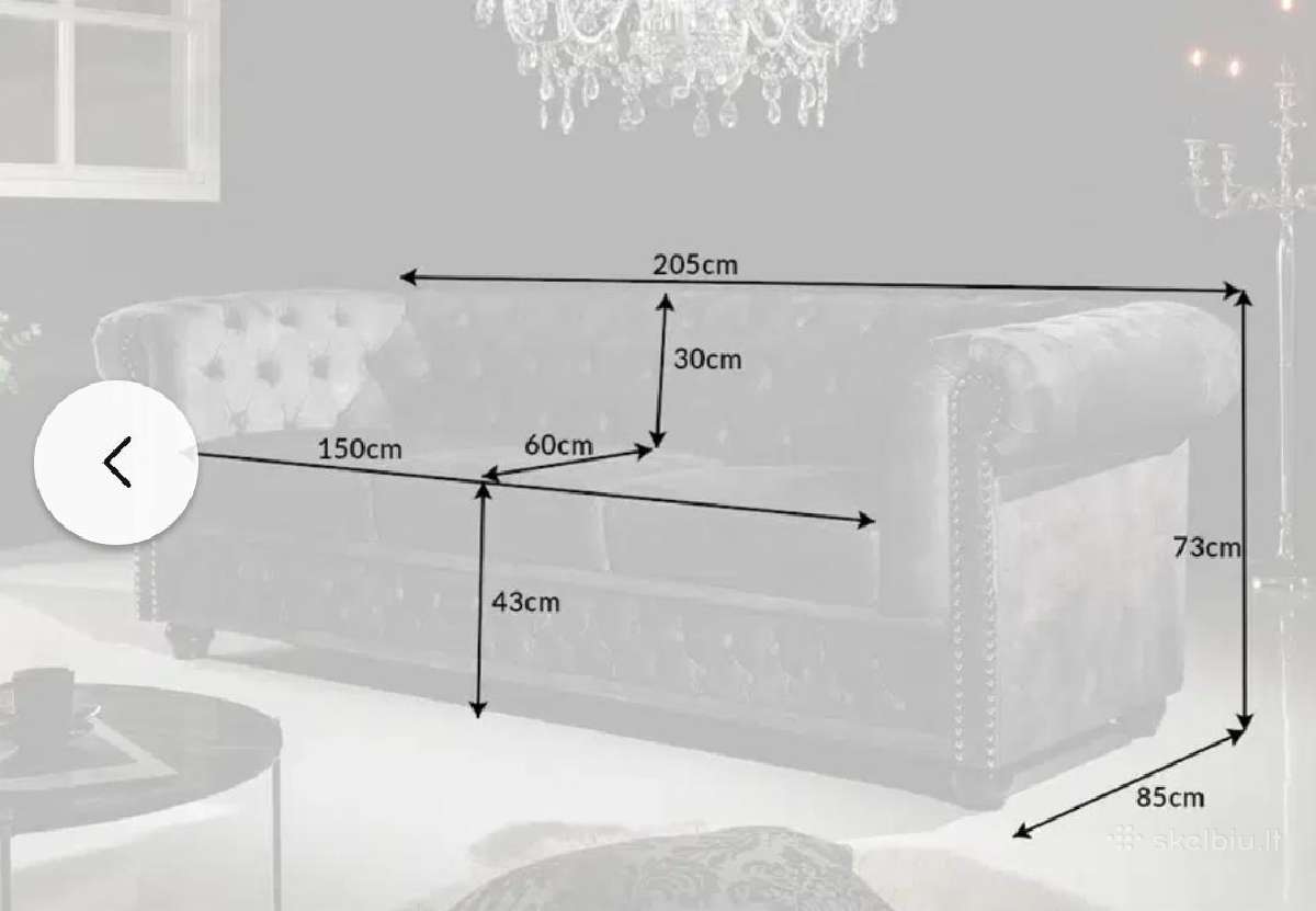 Parduodama veliūrinė nauja sofa - nuotraukos Nr. 2