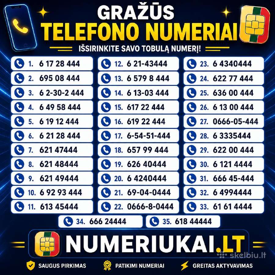 Gražūs telefono numeriai – 10.000 Nr, pigūs planai - nuotraukos Nr. 4