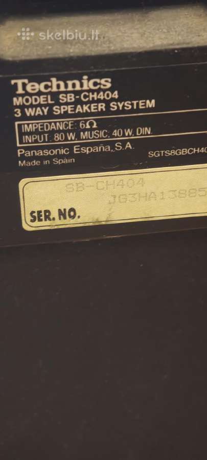 Technics SB-ch404" garsiakalbis, 3 juostų garsiaka - nuotraukos Nr. 3