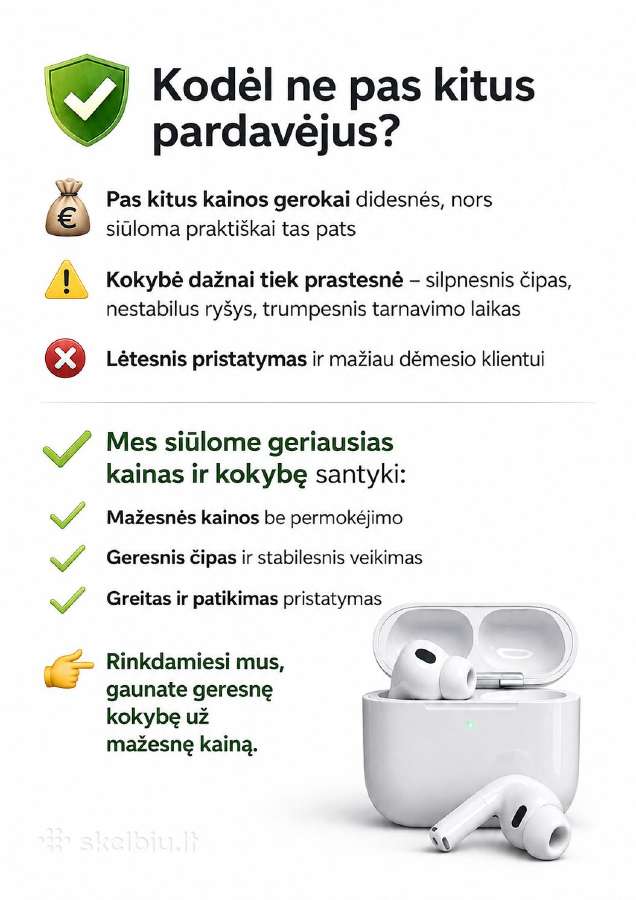 Ausinės Pro 3, Pro 2 2026 1:1 Atsiliepimai, Akcija - nuotraukos Nr. 2