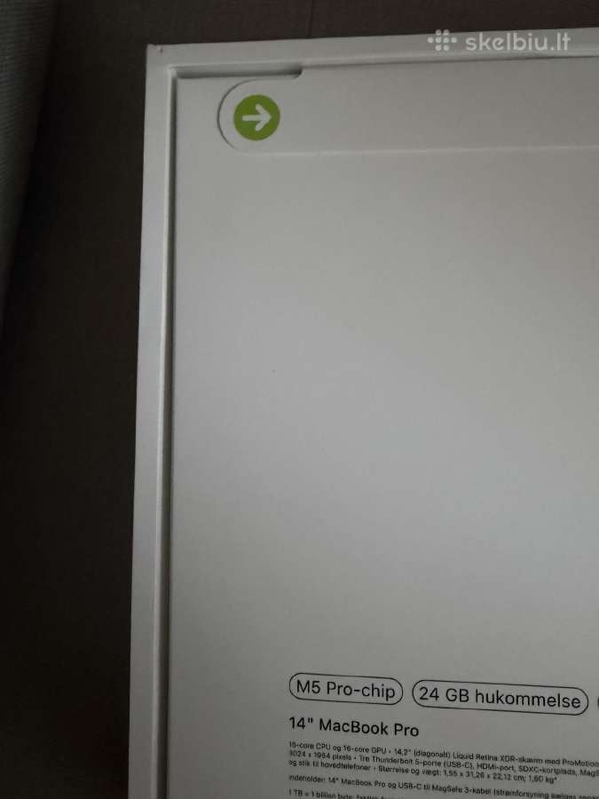 Naujas! Apple MacBook Pro 14 M5 Pro 24gb/1tb - nuotraukos Nr. 3