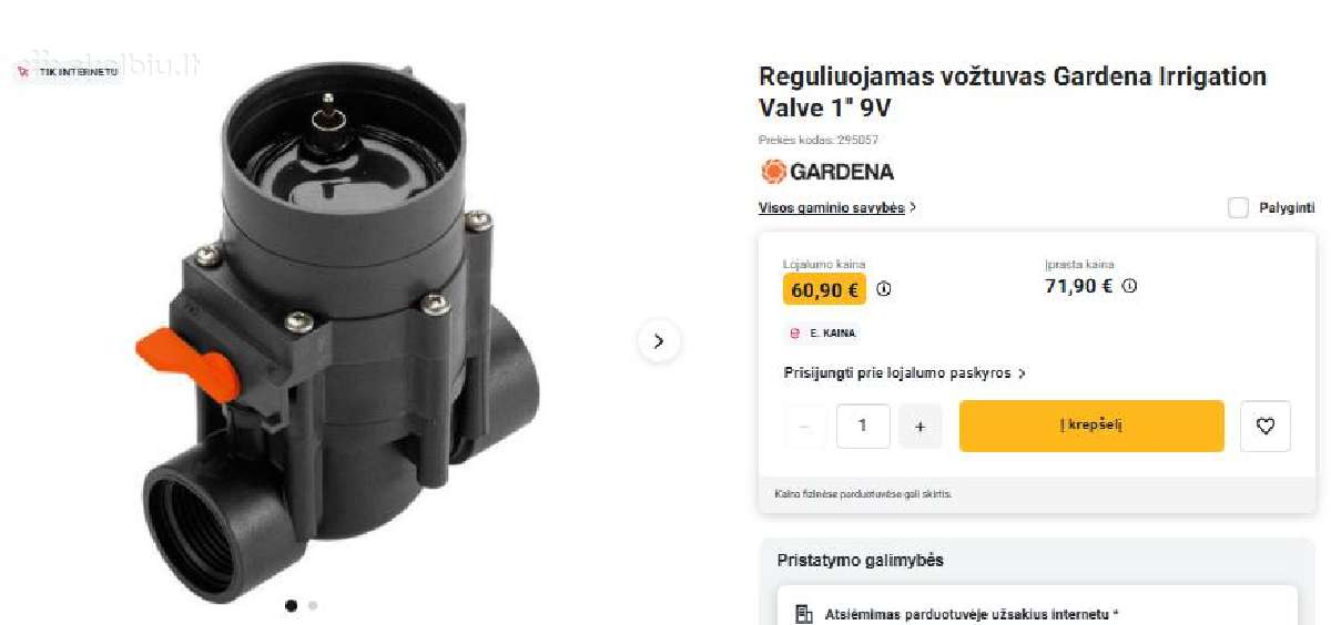 Gardena 9v reguliuojamas laistymo vožtuvas - nuotraukos Nr. 3