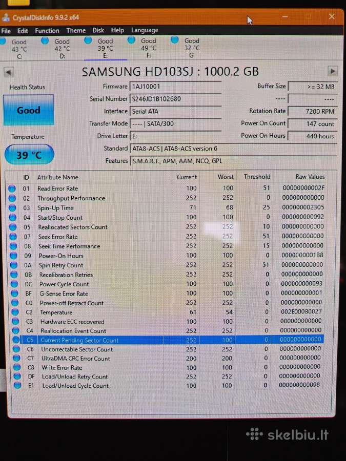 Kaip naujas Samsung 1tb HDD - nuotraukos Nr. 2