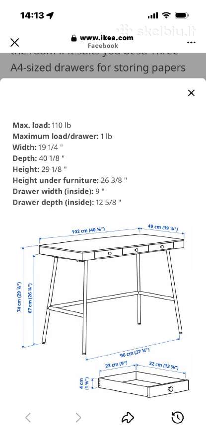 Ikea rašomasis stalas - nuotraukos Nr. 8