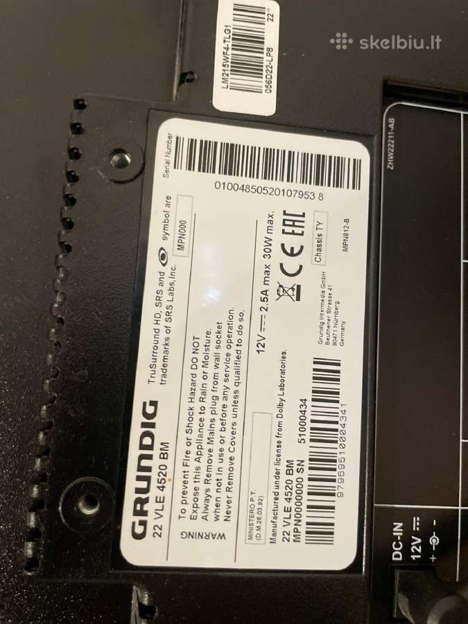 12v Grundig televizorius - nuotraukos Nr. 4