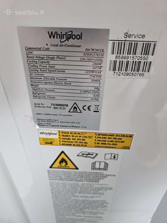 Whirlpool pacw29col kondicionierius - nuotraukos Nr. 4