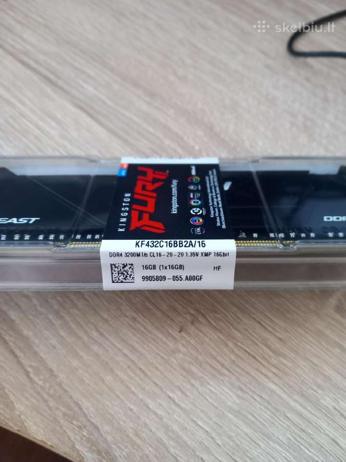 Kingston Fury Beast Rgb 16 GB Ddr4 3200 MHz Naujas - nuotraukos Nr. 3
