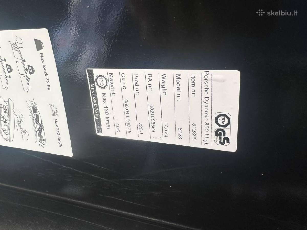 Originali Porsche Dynamic 800 stogo bagažinė 320l - nuotraukos Nr. 8