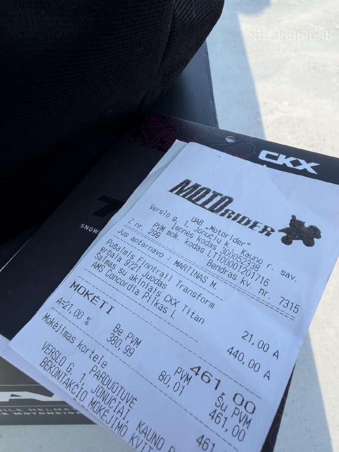 Ckx Titan Ams Concordia šalmas su akiniais - nuotraukos Nr. 6