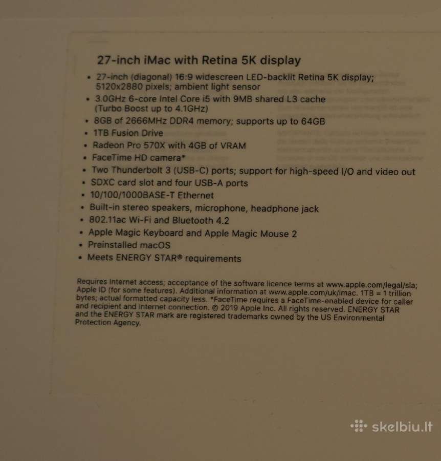 Parduodu 27-inch iMac with Retina 5k - nuotraukos Nr. 8