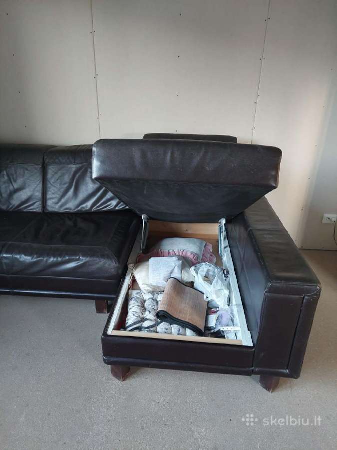 Odinė sofa lova - nuotraukos Nr. 3