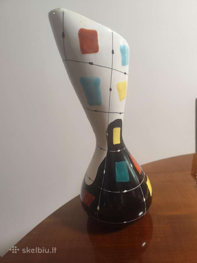 Deruta Italy reta polichrominė vaza 1950m. - nuotraukos Nr. 4