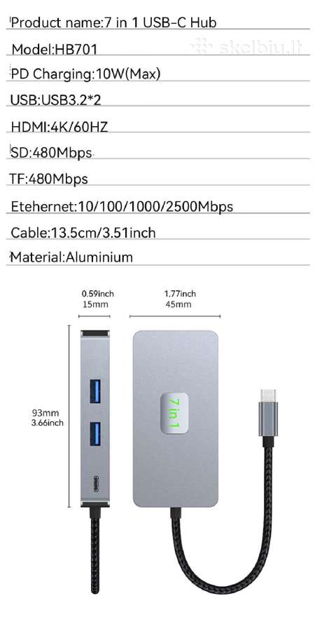 Tebe Usb-c Docking Station Type-c to 4k Hdmi-adapt - nuotraukos Nr. 5