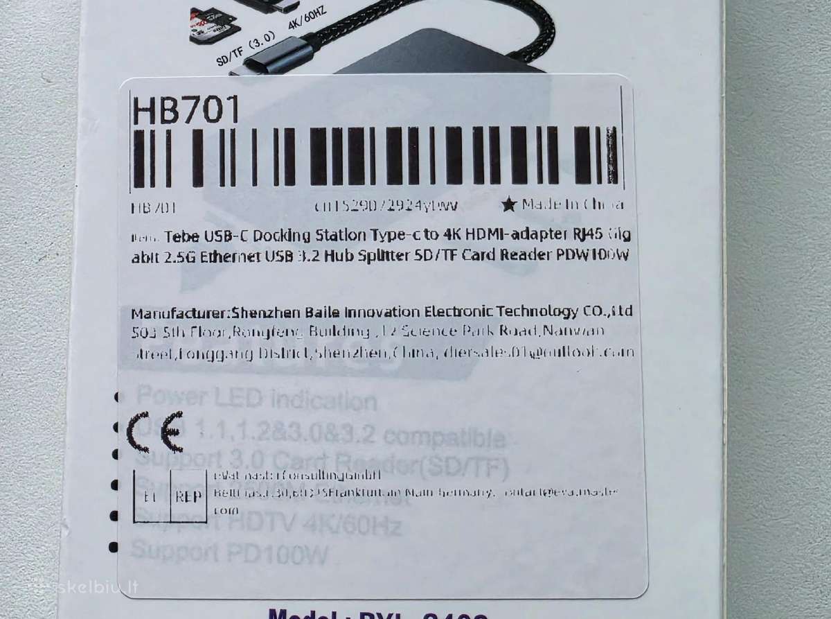 Tebe Usb-c Docking Station Type-c to 4k Hdmi-adapt - nuotraukos Nr. 7