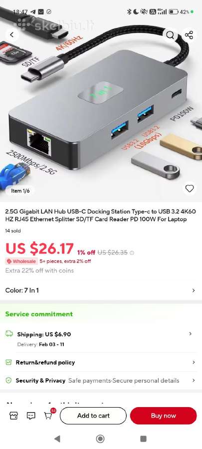 Tebe Usb-c Docking Station Type-c to 4k Hdmi-adapt - nuotraukos Nr. 12