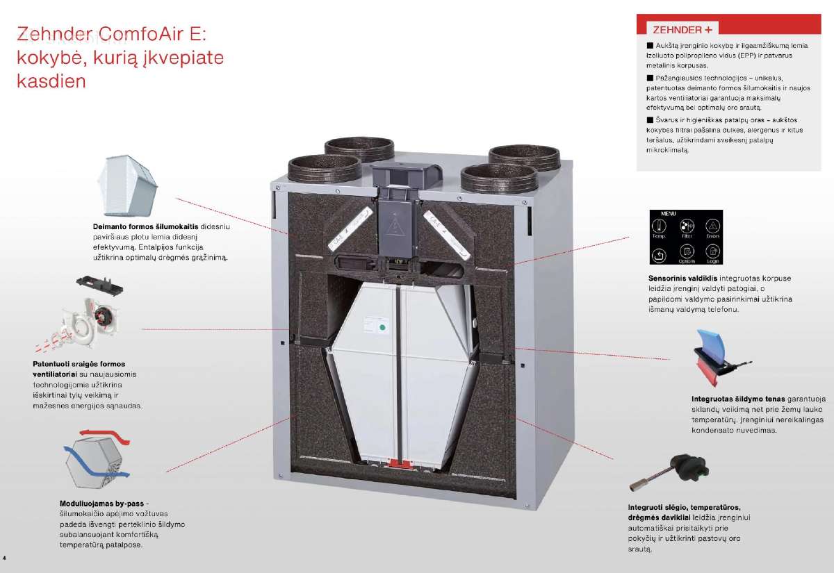 Naujas Zehnder E350 Rf rekuperatorius - nuotraukos Nr. 3