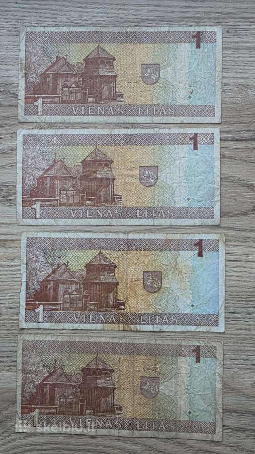 1994 metų 1 litai Aa serija - nuotraukos Nr. 2