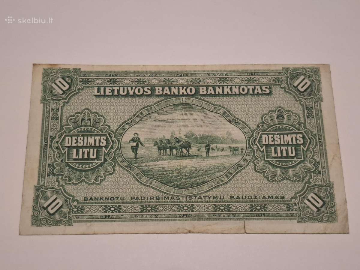 10 Litų 1927m. banknotas - nuotraukos Nr. 2