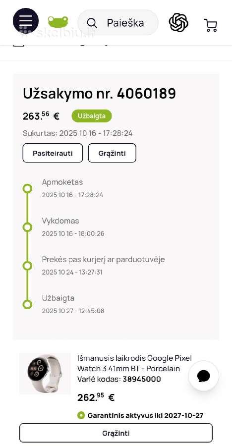 Beveik naujas Google Pixel watch 3 41mm Bt - nuotraukos Nr. 4