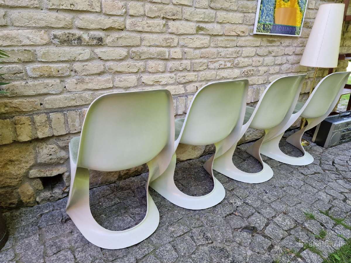 Vintažinės mid century Space Age autorinės kėdės - nuotraukos Nr. 8