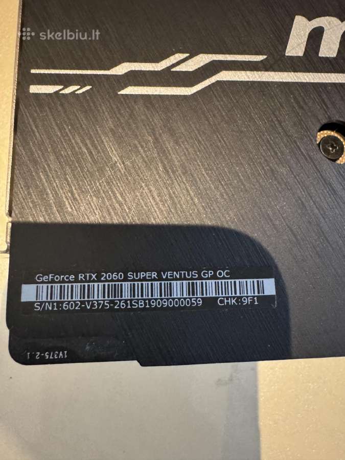 Msi Geforce Rtx 2060 Super Ventus Gp Oc 8gb - nuotraukos Nr. 4