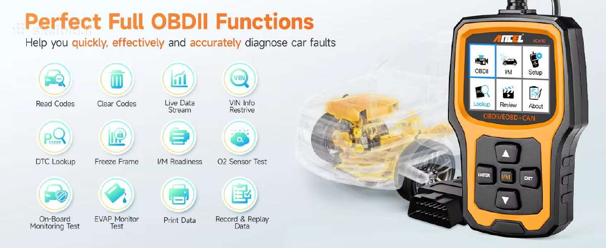 Ancel Ad410 Obd2 auto diagnostikos įrenginys - nuotraukos Nr. 3