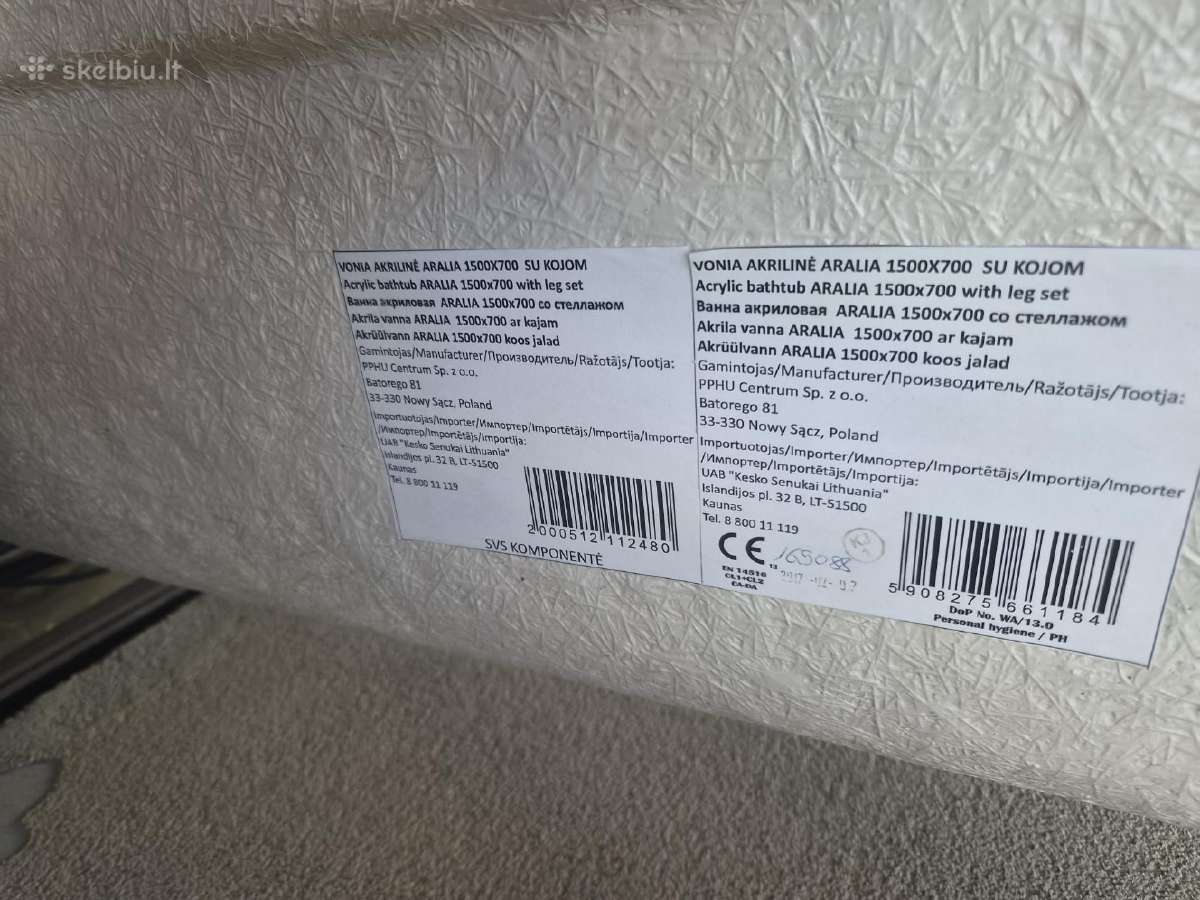 Akrilinė vonia 150cm - nuotraukos Nr. 2