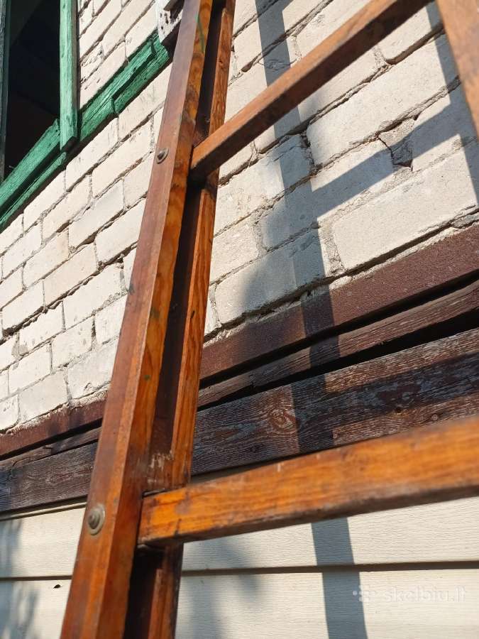 Antikvarinės suskleidžiamos medinės kopėčios - nuotraukos Nr. 6
