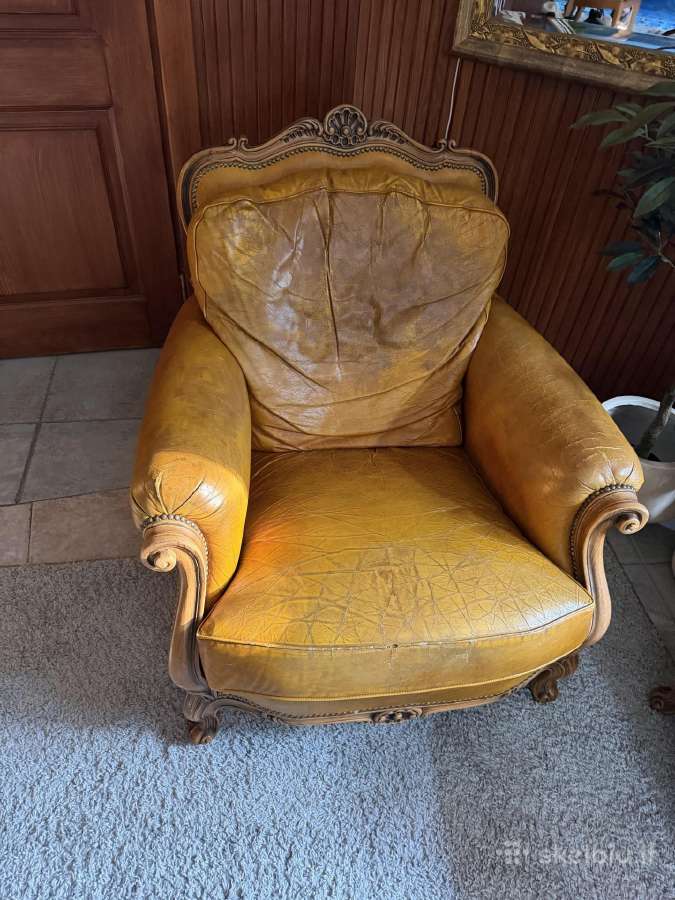 Naudota odinė sofa ir du foteliai - nuotraukos Nr. 2