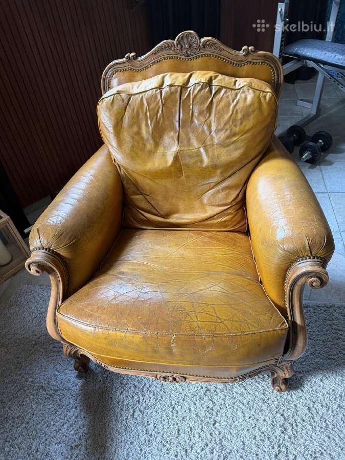 Naudota odinė sofa ir du foteliai - nuotraukos Nr. 3