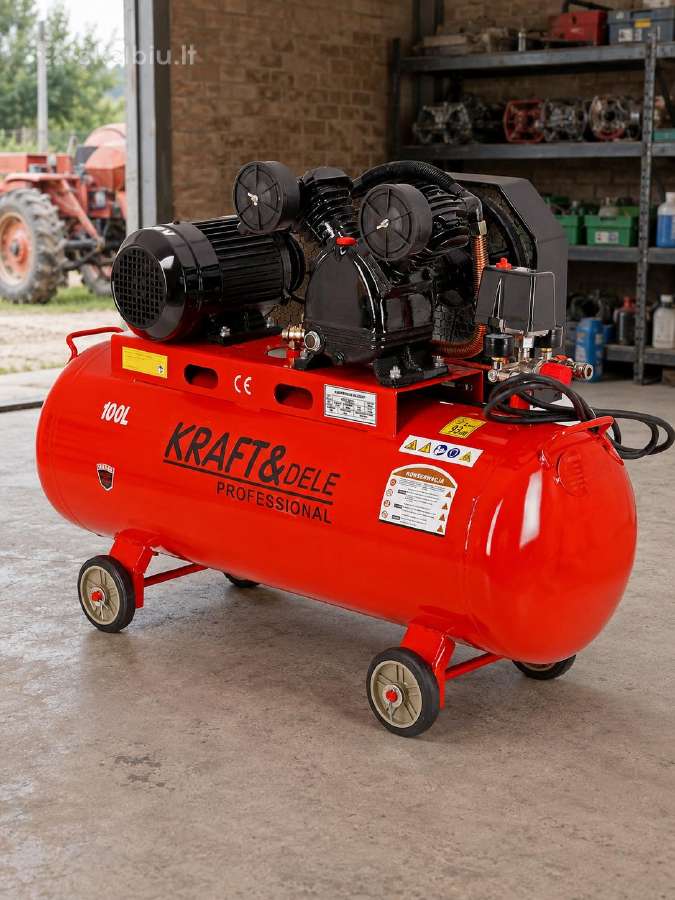Kompresorius Kraft&dele Kd404 100 l, 580 l/min. - nuotraukos Nr. 2