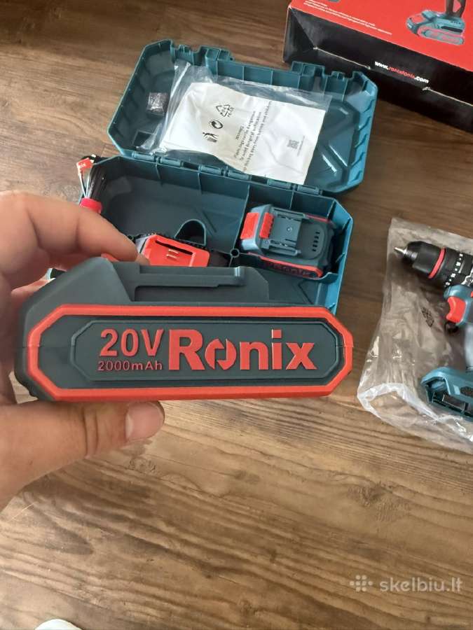 Belaidis smūginis grąžtas suktukas gręžtuvas Ronix - nuotraukos Nr. 12