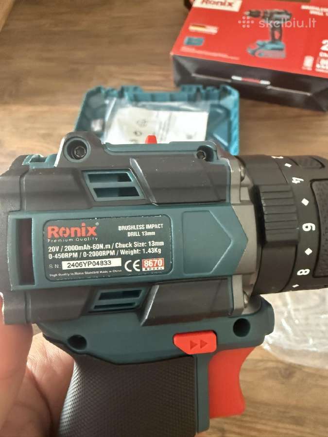 Belaidis smūginis grąžtas suktukas gręžtuvas Ronix - nuotraukos Nr. 13