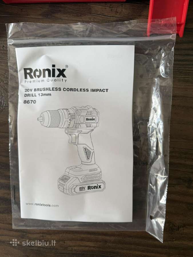 Belaidis smūginis grąžtas suktukas gręžtuvas Ronix - nuotraukos Nr. 15