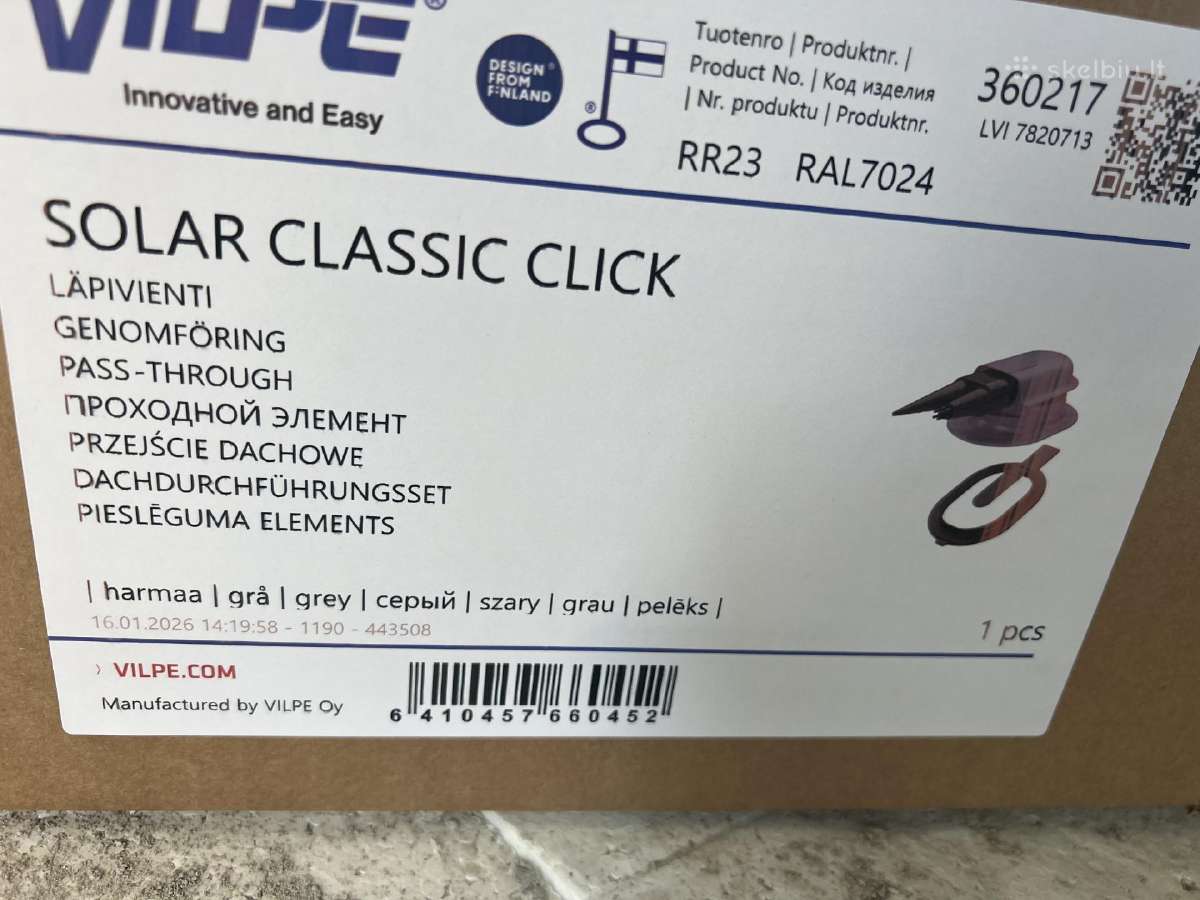 Praėjimas Vilpe Solar Classic Click pilkos spalvos - nuotraukos Nr. 2