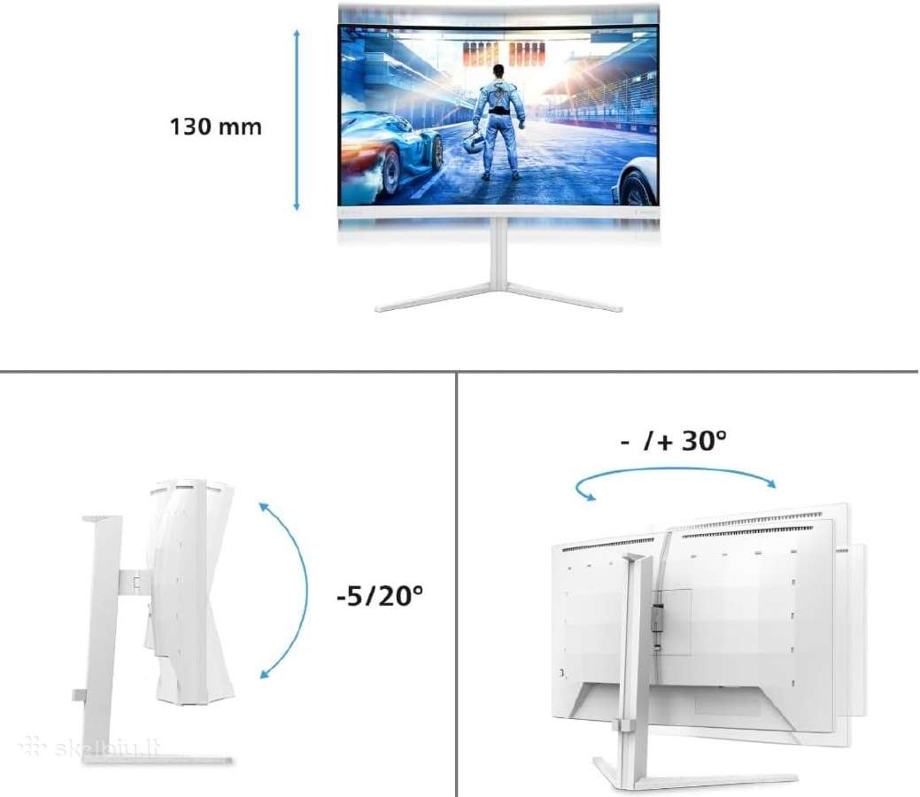 Philips Evnia 27" Qhd 180hz 0.5 M/s lenktas - nuotraukos Nr. 5