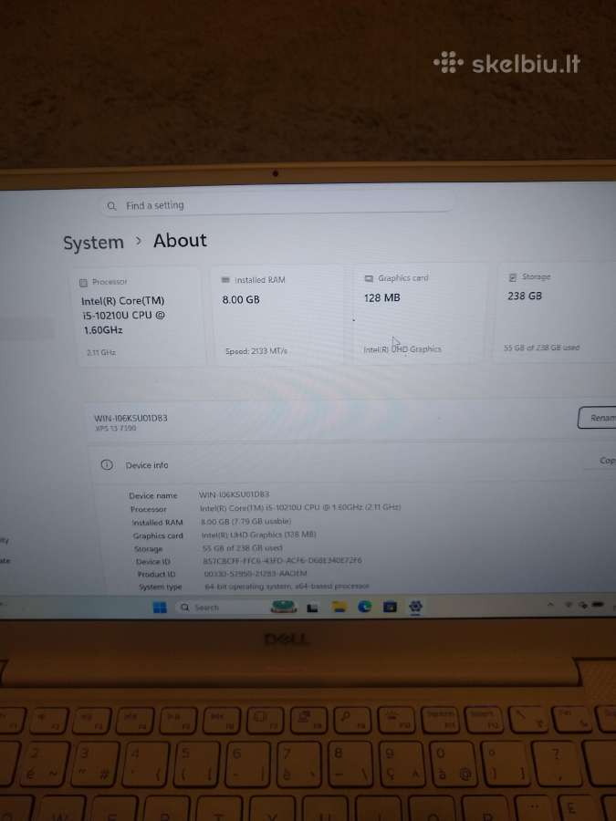 Xps 7390 i5-10210u/400nits - nuotraukos Nr. 2