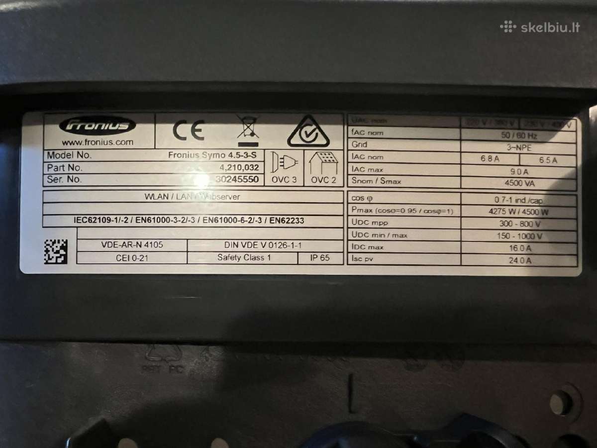 Fronius Symo 4,5-3-s inverteris - nuotraukos Nr. 2