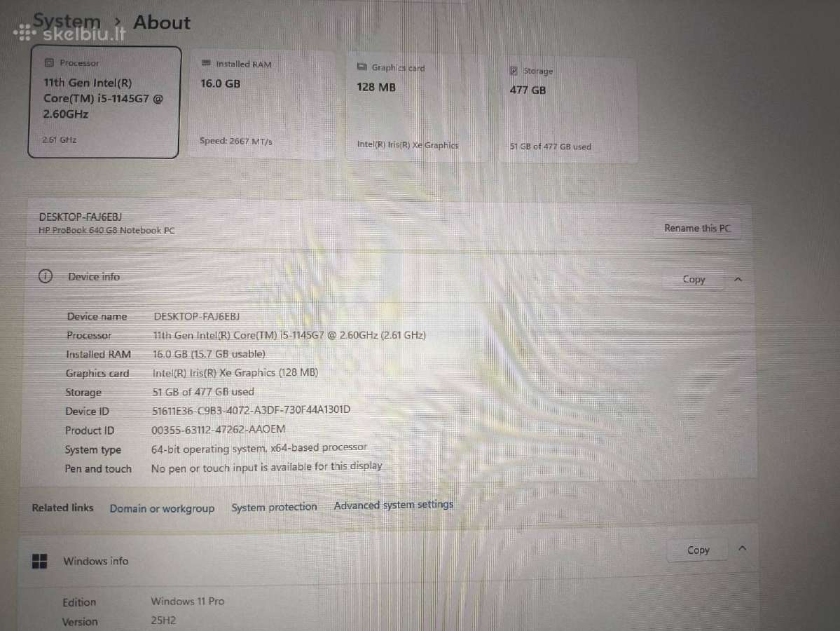 Elitebook 14" Fhd Ips i5-1145g7 16gb 512gb 17% - nuotraukos Nr. 4