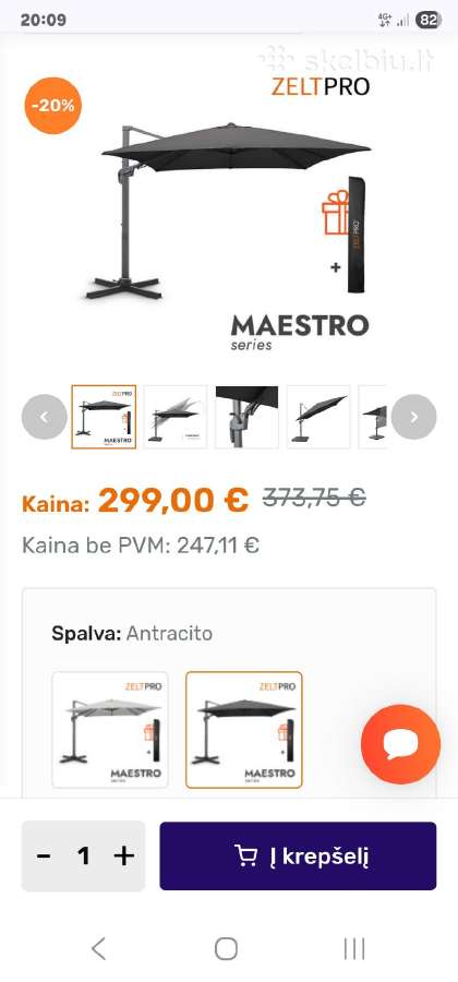 Skėtis Maestro - premium klasės,aliuminis 3x3 - nuotraukos Nr. 12