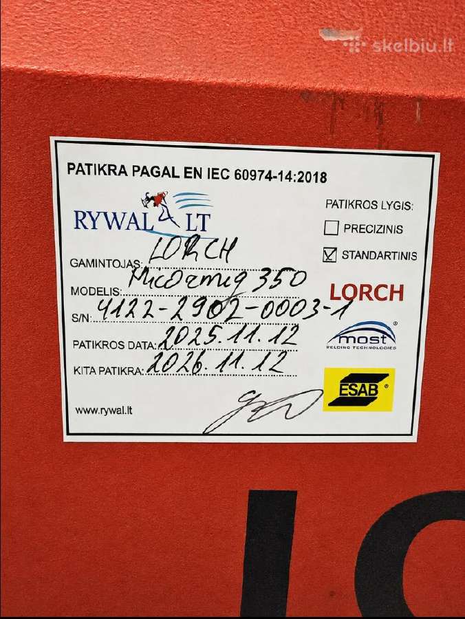 Mig/mag suvirinimo aparatas Lorch Micormig350 - nuotraukos Nr. 7