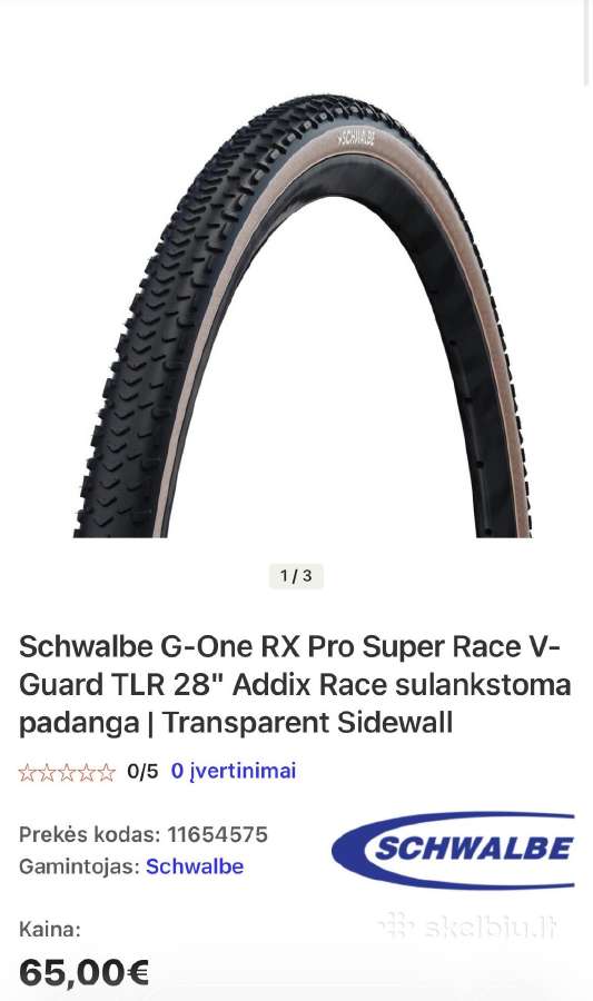 Schwalbe G-one Rx Pro Super Race V-guard Tlr - nuotraukos Nr. 8