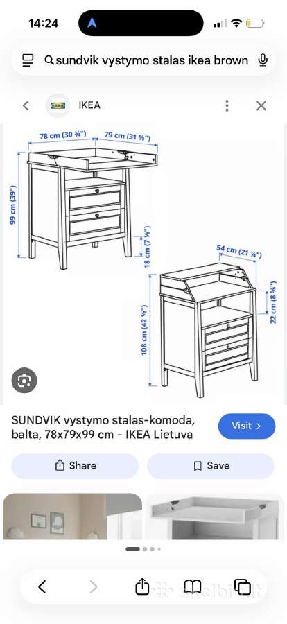 Ikea vystymo stalas Sundvik - nuotraukos Nr. 4