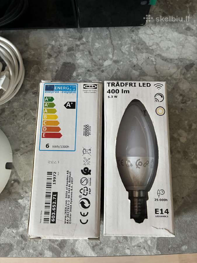 Ikea Tradfri 2xe14 lemputės, Tradfri hub ir pultas - nuotraukos Nr. 3