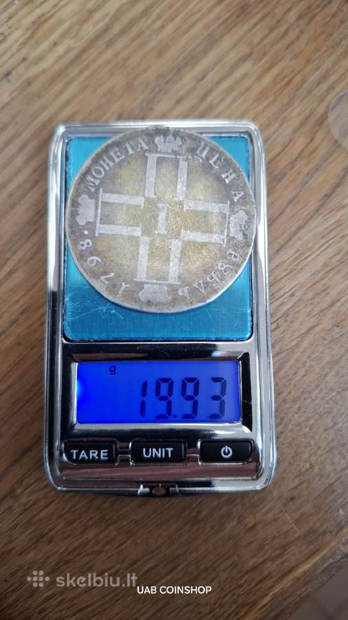 Rusijos imperija Ruble Paul I 1798 sidabras - nuotraukos Nr. 2