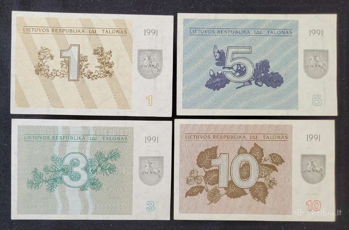 Pilnas 1991 m. talonų be užrašų rinkinys, aunc - nuotraukos Nr. 3