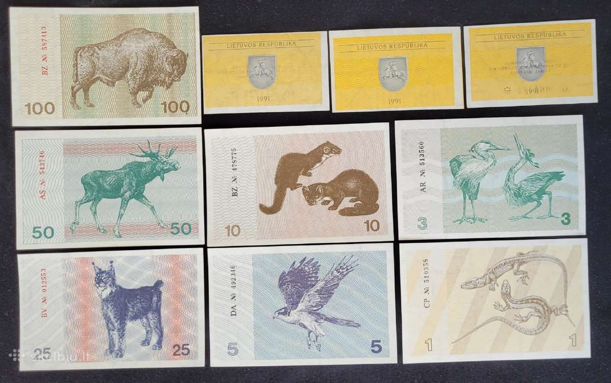 Pilnas 1991 m. talonų su užrašais rinkinys, Unc - nuotraukos Nr. 2