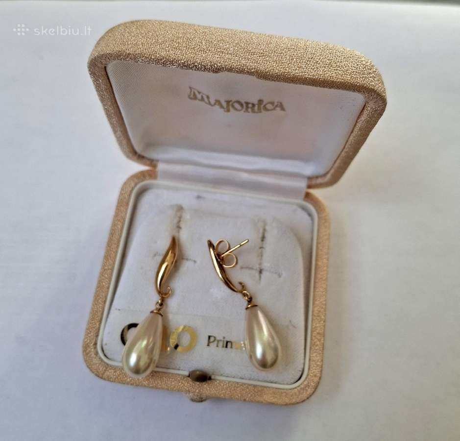 Auksiniai (750 prabos) auskarai su perlu - nuotraukos Nr. 4